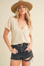 8286DK Zoie V-Neck Short Sleeve Top 6