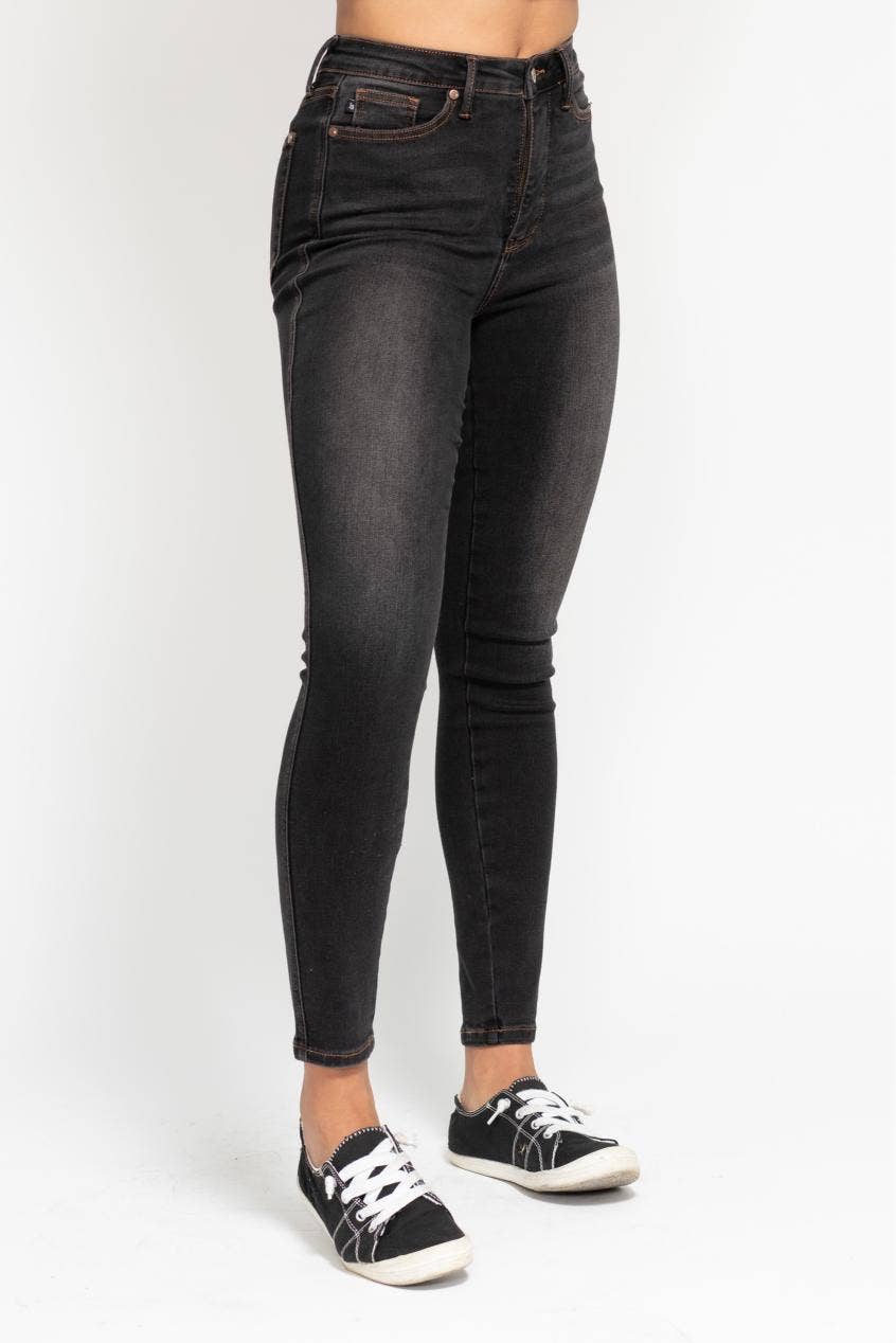 HW Tummy Control Black Wash & Contrast Thread