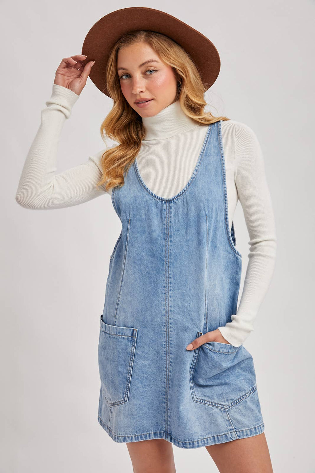 Denim Washed Overall Dress