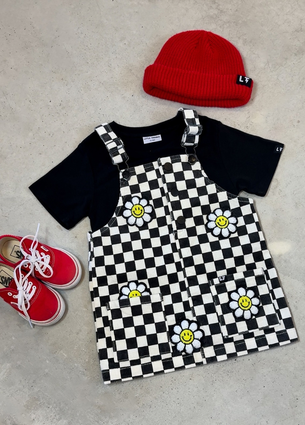 Little Bloomer Checker Corduroy Dress