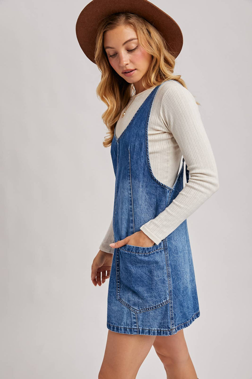 Denim Washed Overall Dress