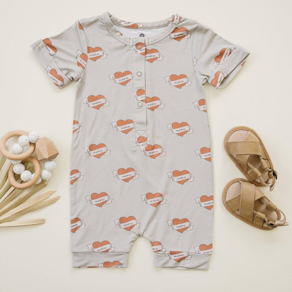 Mama Tattoo Hearts Bamboo Romper
