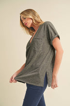 8286DK Zoie V-Neck Short Sleeve Top 6