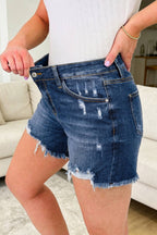 Whiskery Denim Shorts