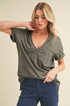 8286DK Zoie V-Neck Short Sleeve Top 6