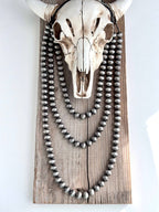 3 Layered Western Style 10mm Navajo Pearl Bead Necklace