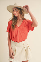 8286DK Zoie V-Neck Short Sleeve Top 6
