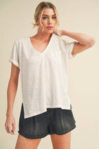 8286DK Zoie V-Neck Short Sleeve Top 6