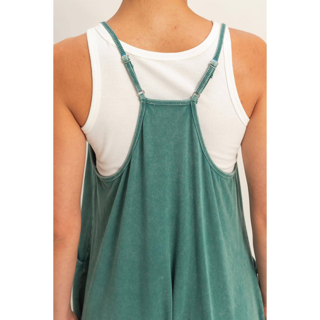 Mineral Wash Spaghetti Strap Jumpsuit