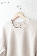 PREMIUM BASIC Cropped Thermal Vintage Pullover