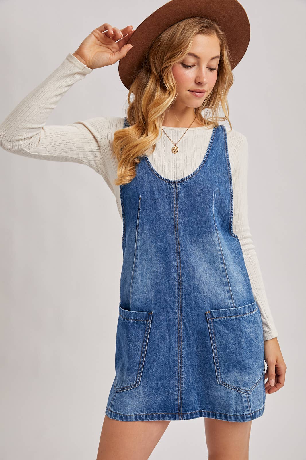 Denim Washed Overall Dress