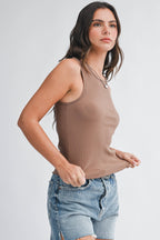 8636HN Ribbed Scoop Neck Tank Top