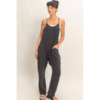 Mineral Wash Spaghetti Strap Jumpsuit