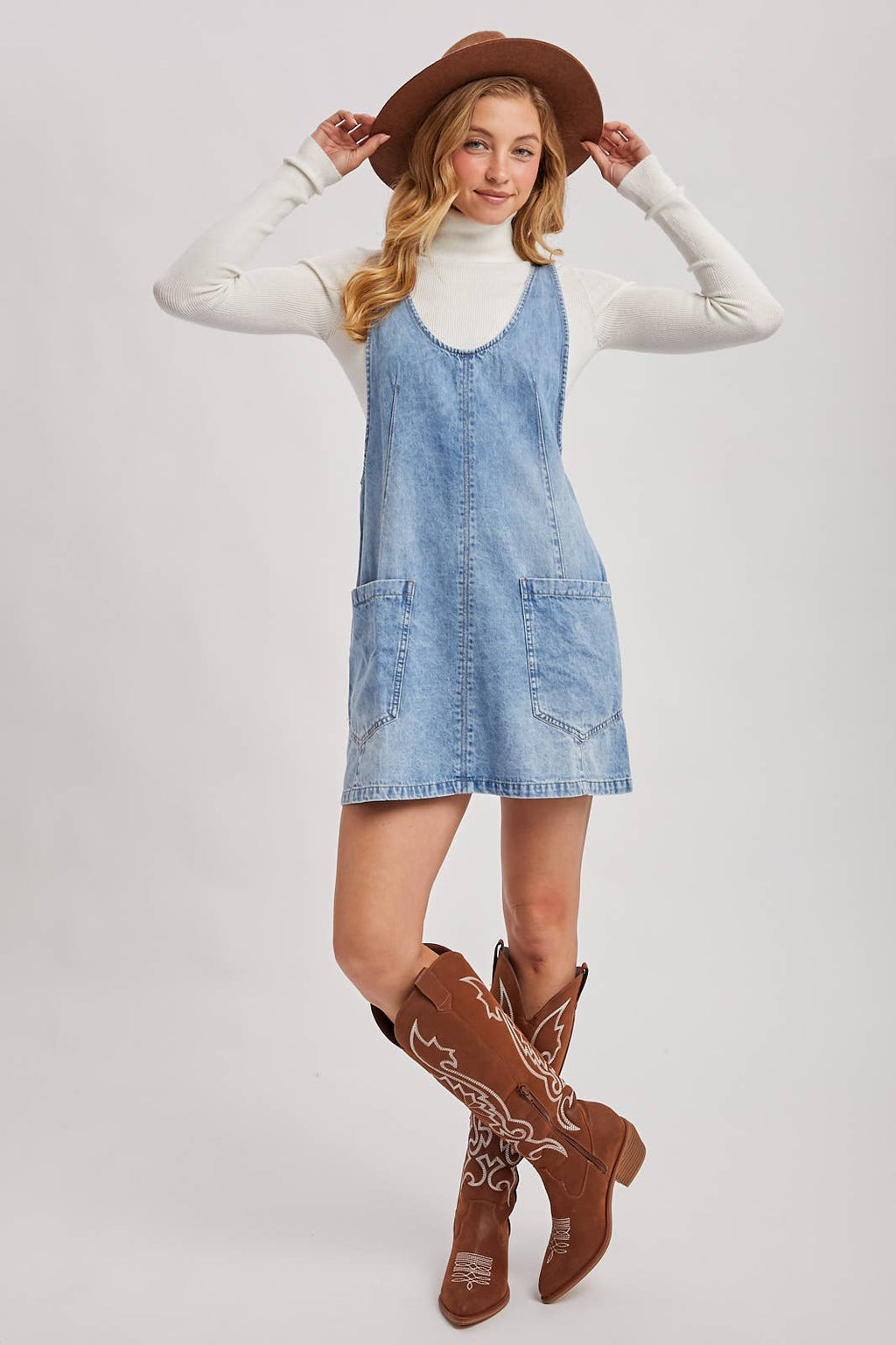 Denim Washed Overall Dress