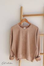 PREMIUM BASIC Cropped Thermal Vintage Pullover