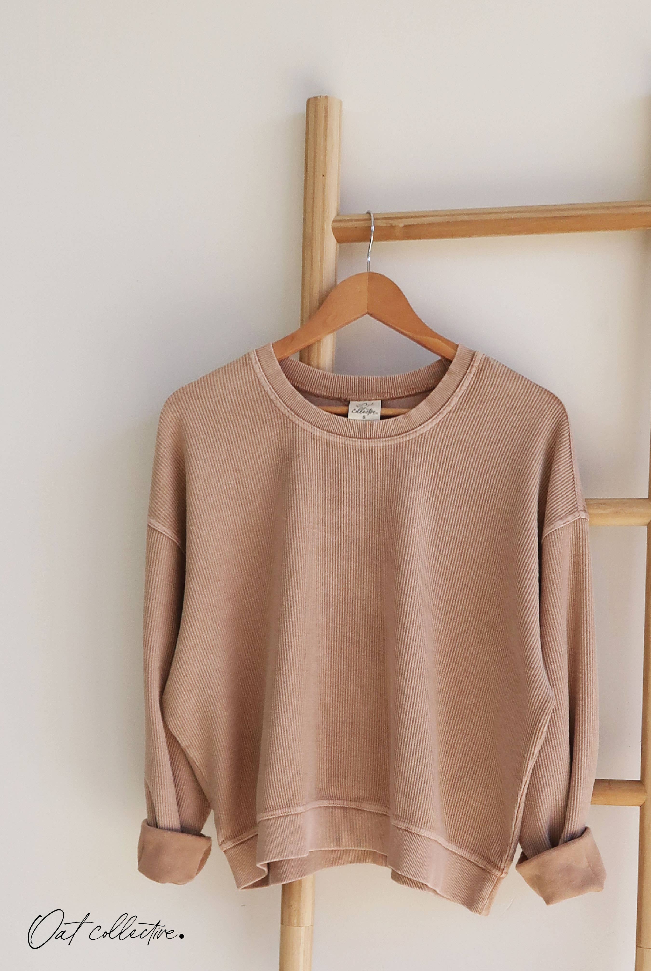 PREMIUM BASIC Cropped Thermal Vintage Pullover
