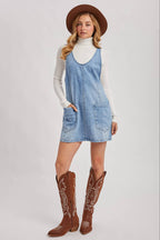 Denim Washed Overall Dress