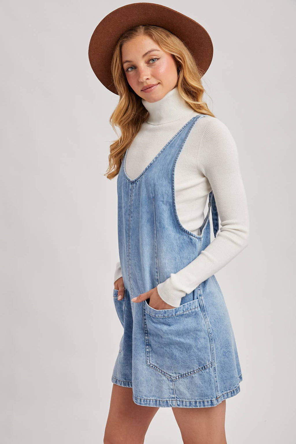 Denim Washed Overall Dress