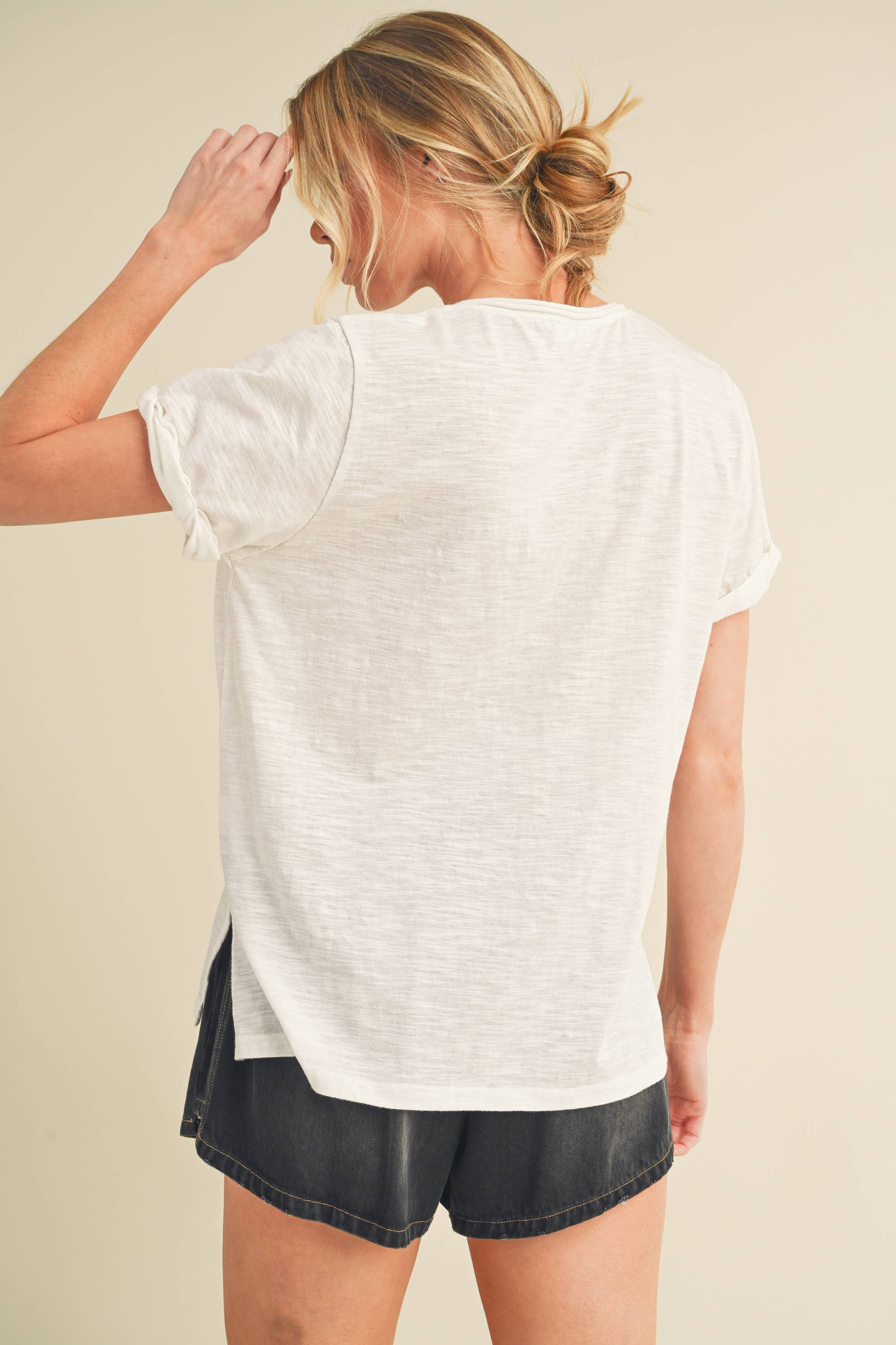 8286DK Zoie V-Neck Short Sleeve Top 6
