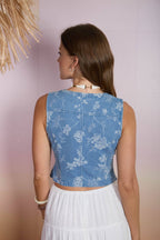 Floral Button Down Vest