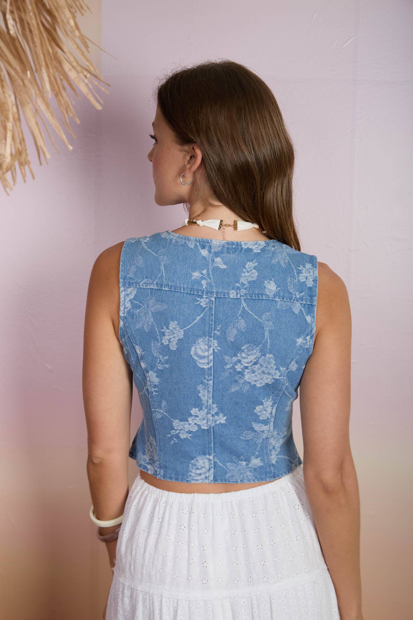 Floral Button Down Vest