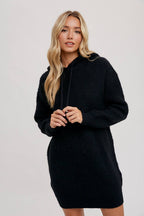 CHUNKY WAFFLE HOODIE TUNIC DRESS