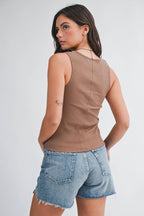 8636HN Ribbed Scoop Neck Tank Top