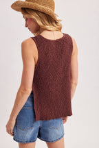 Ribbed Knit Open-side Top