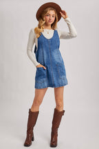 Denim Washed Overall Dress