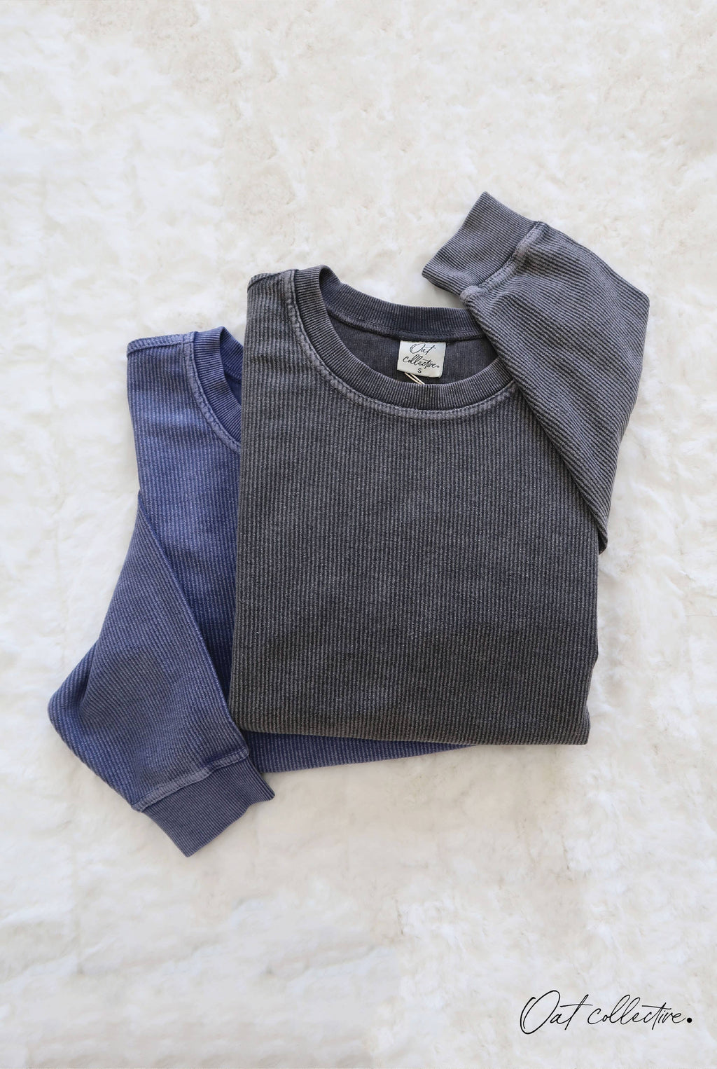 PREMIUM BASIC Cropped Thermal Vintage Pullover
