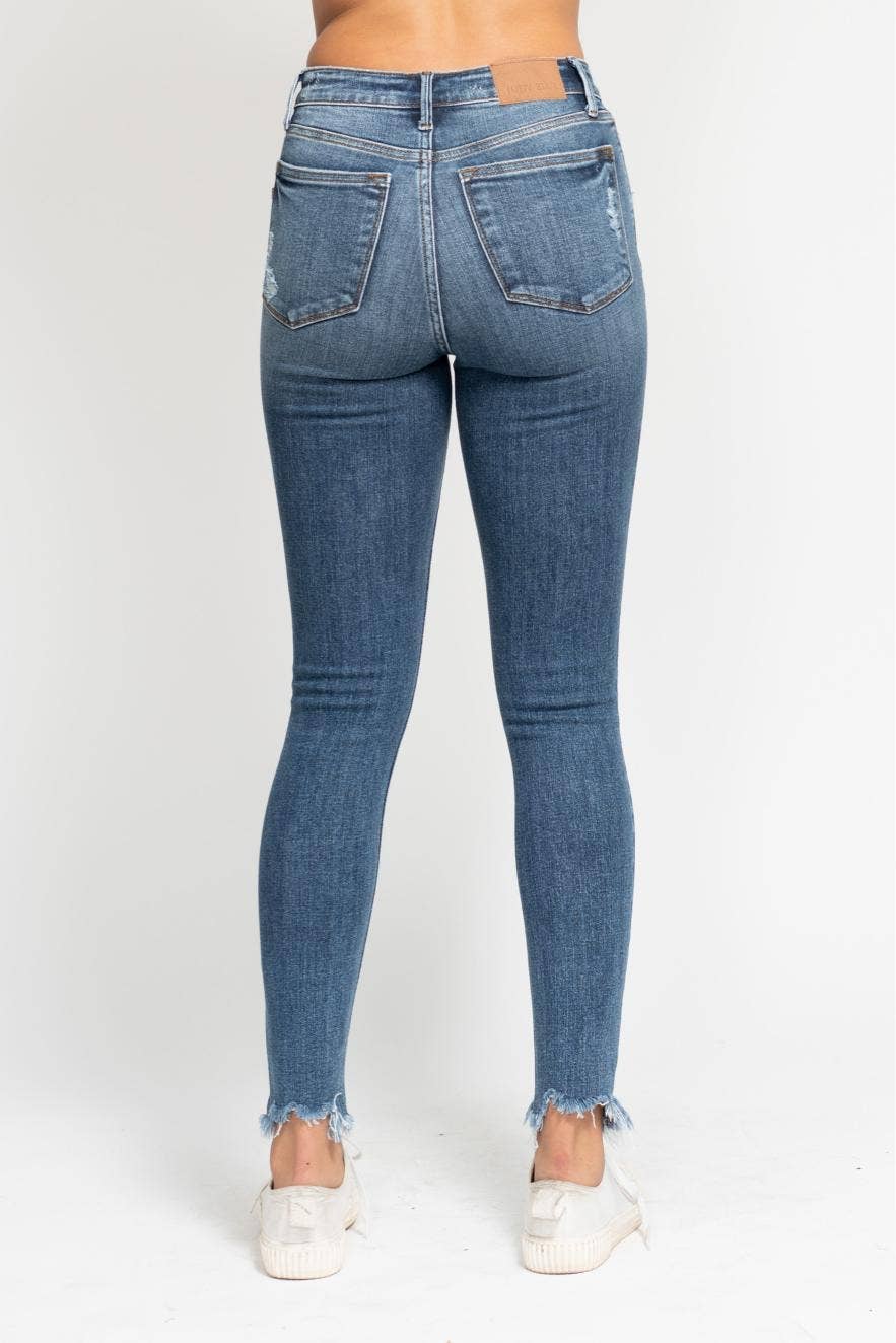 HW Skinny w/ Destroy & Shark Bit Hem