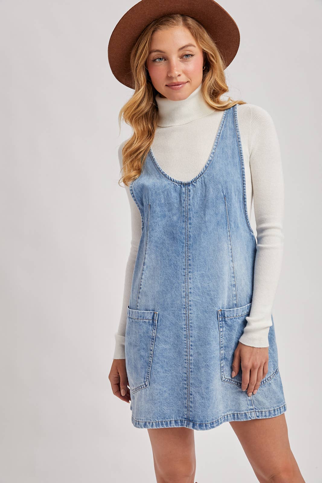 Denim Washed Overall Dress
