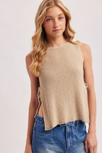 Ribbed Knit Open-side Top