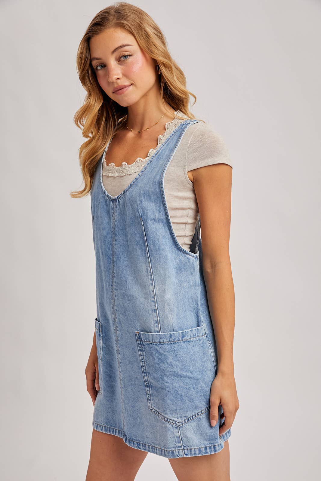 Denim Washed Overall Dress