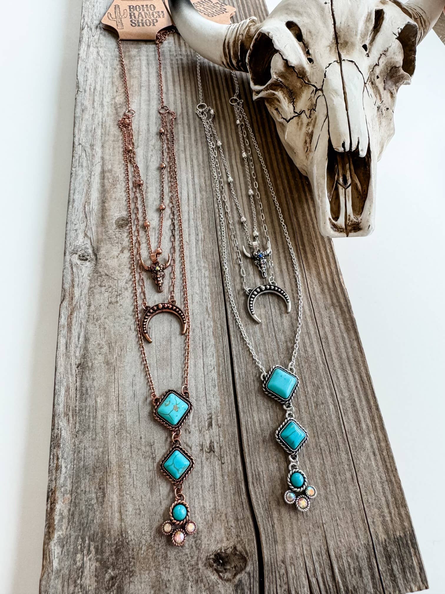 3 Layered Western Squash Blossom Necklace