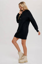 CHUNKY WAFFLE HOODIE TUNIC DRESS