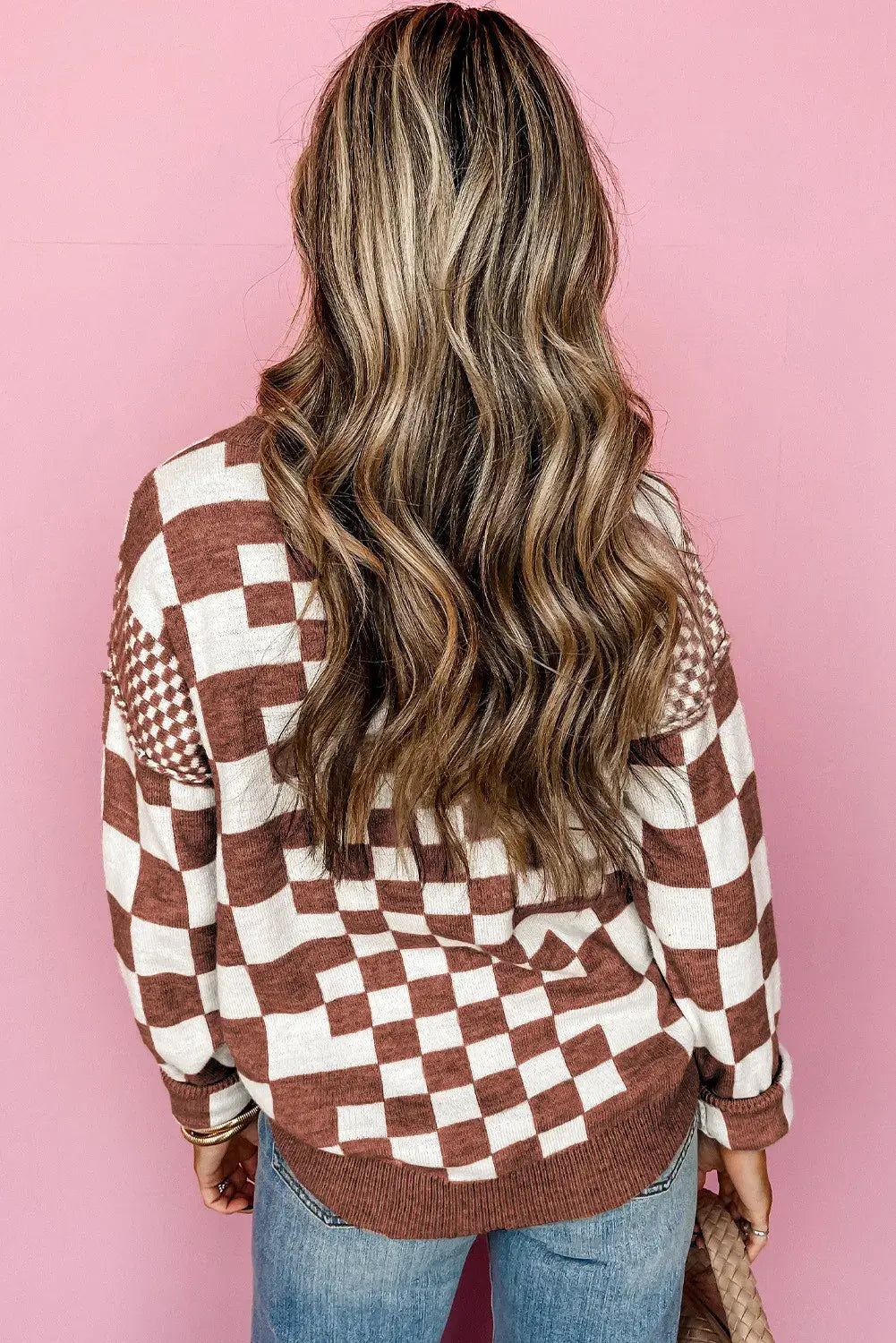Khaki Checkered Sweater