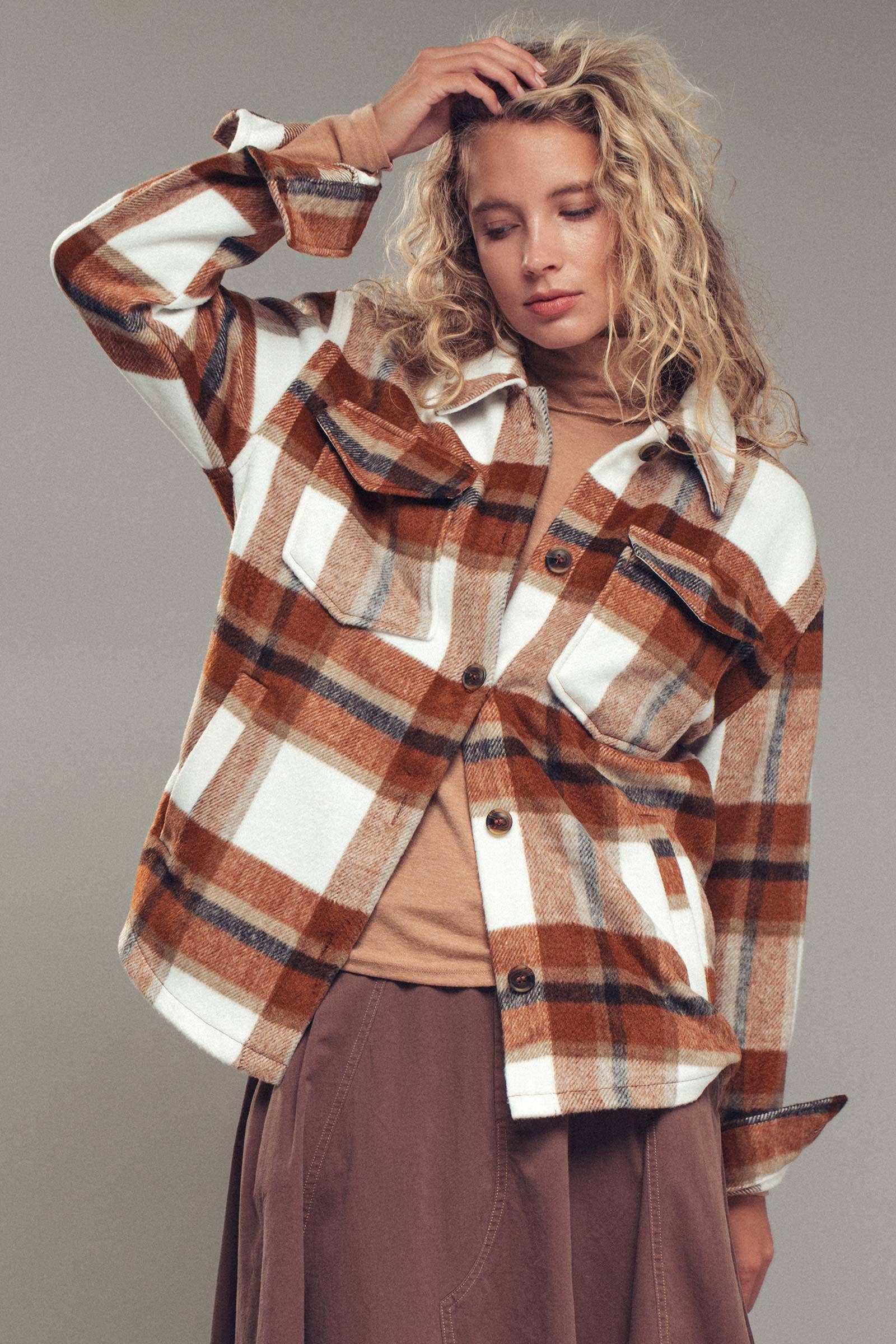 Plaid Button-Down Jacket