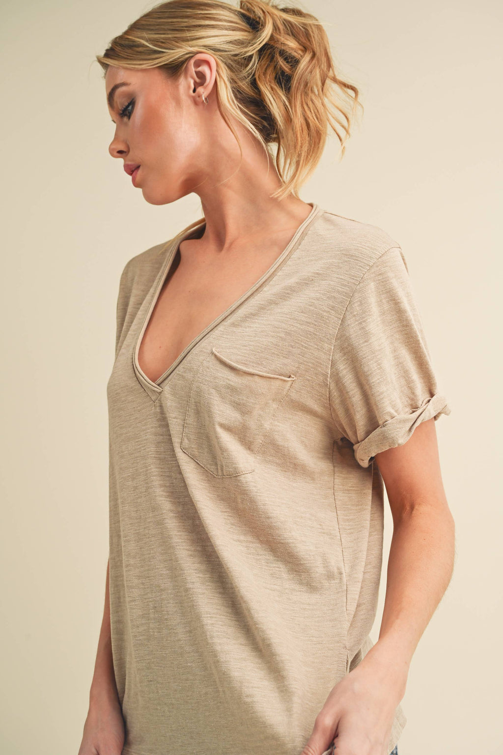 8286DK Zoie V-Neck Short Sleeve Top 6