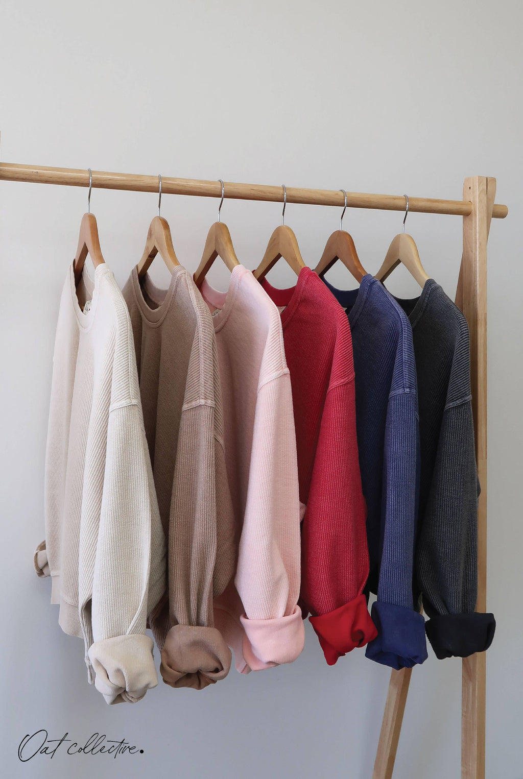 PREMIUM BASIC Cropped Thermal Vintage Pullover
