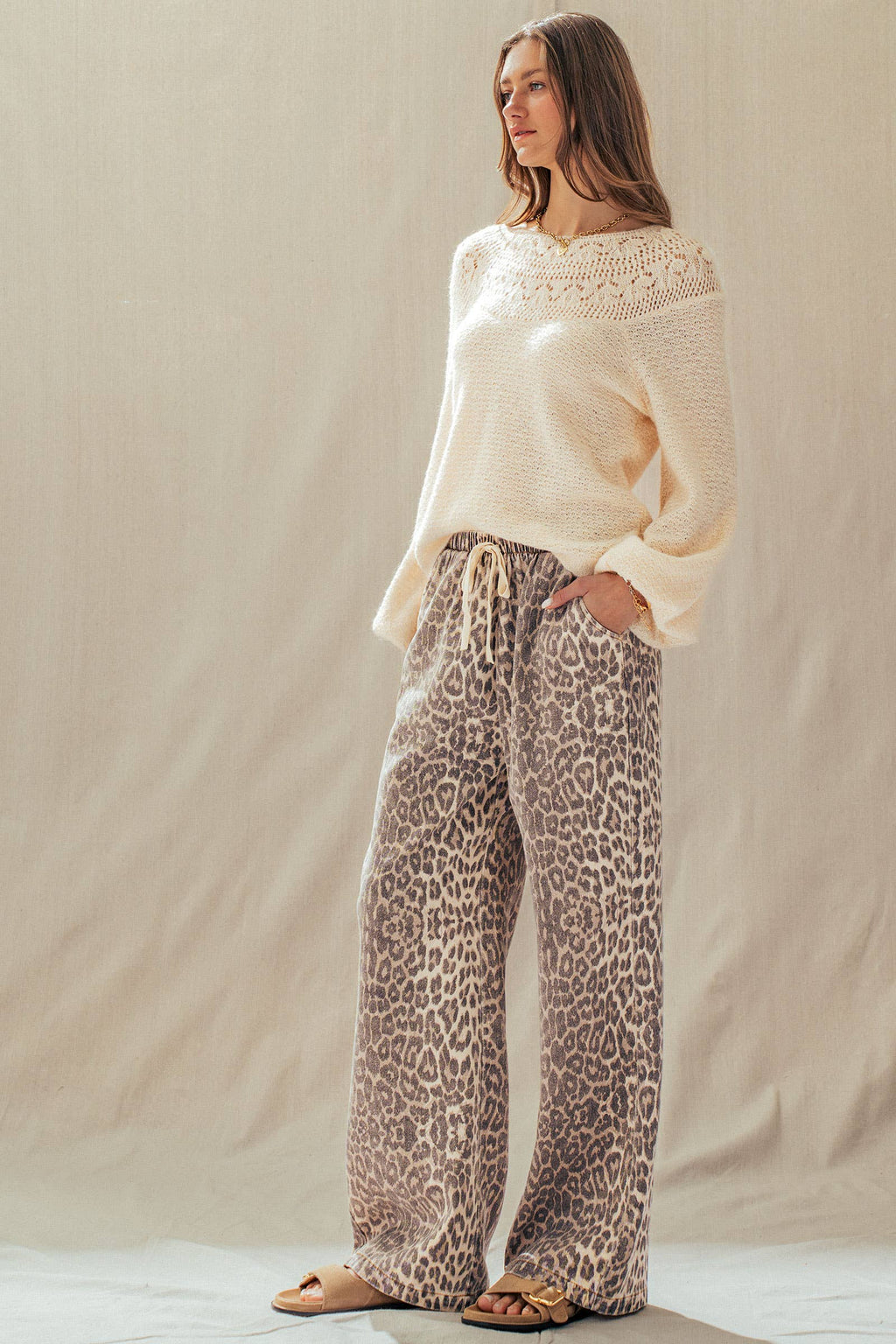 Leopard Cotton Pants