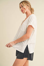 8286DK Zoie V-Neck Short Sleeve Top 6