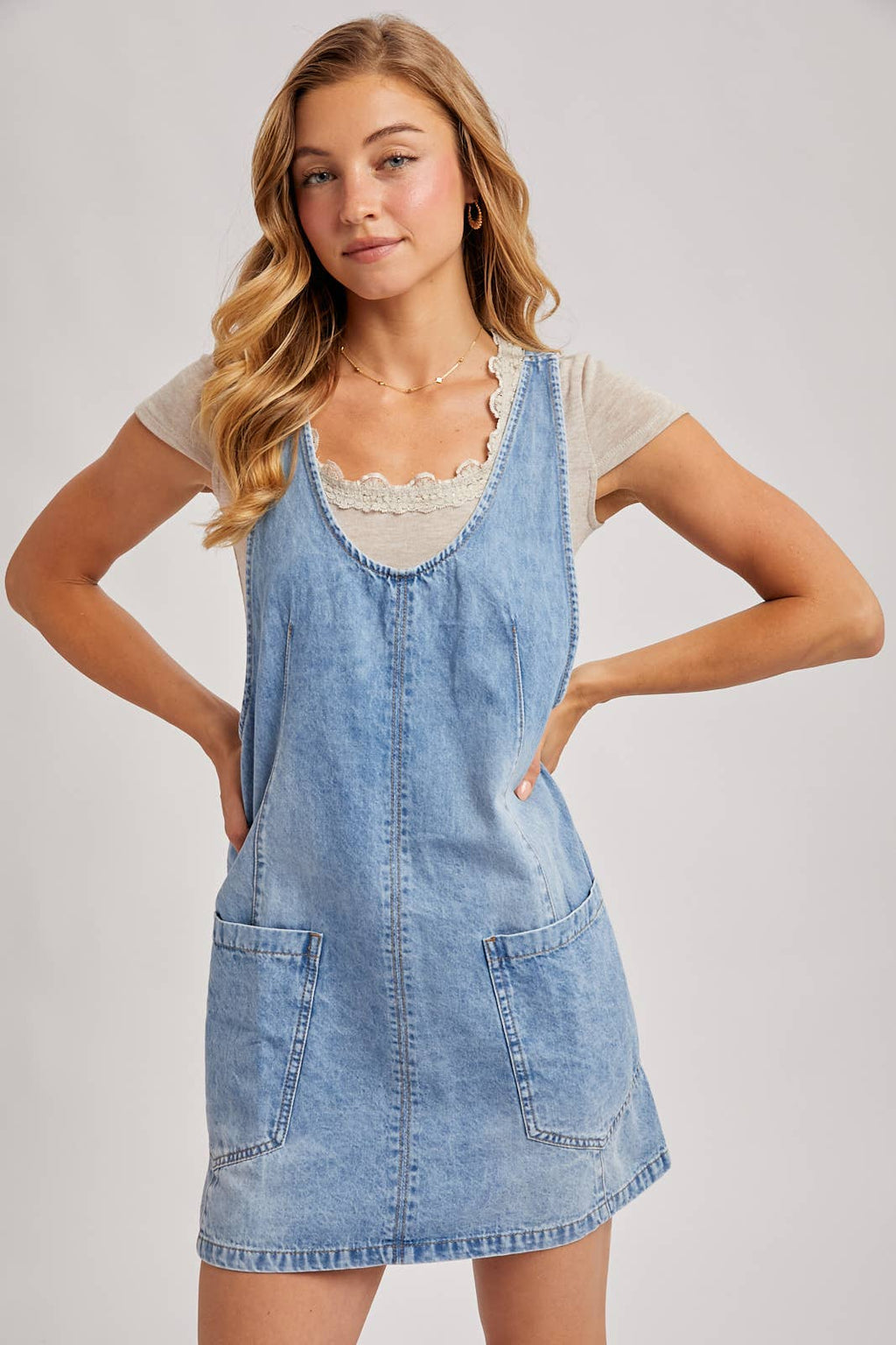 Denim Washed Overall Dress
