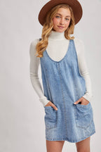 Denim Washed Overall Dress