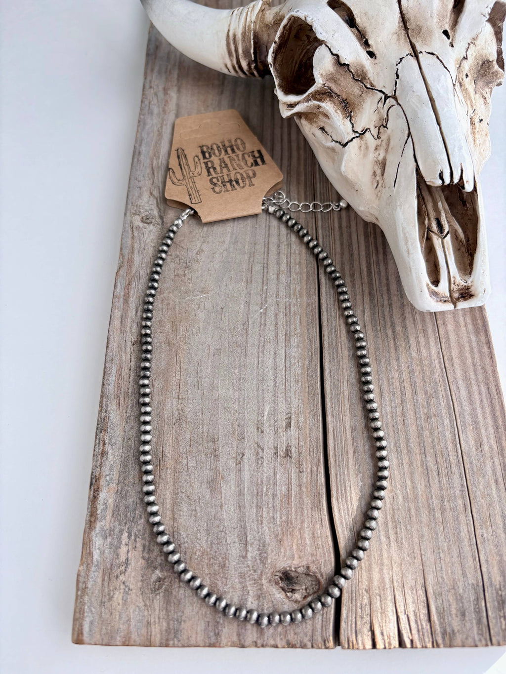 3mm Western Style Navajo Pearl Bead Necklace