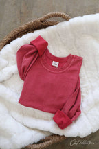 PREMIUM BASIC Cropped Thermal Vintage Pullover
