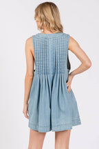 Outlaw Babe - Tie Front Denim Romper