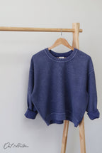 PREMIUM BASIC Cropped Thermal Vintage Pullover