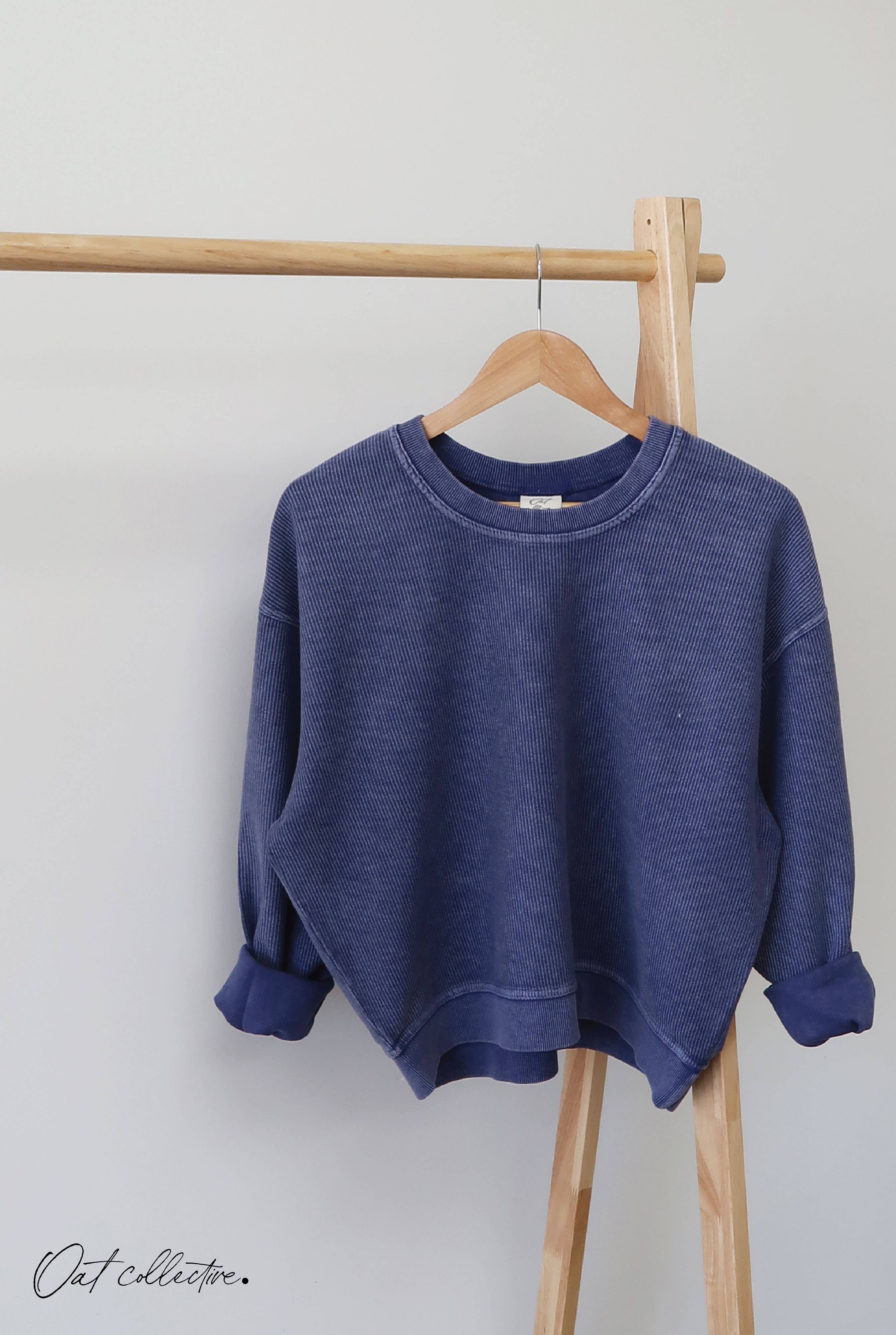 PREMIUM BASIC Cropped Thermal Vintage Pullover
