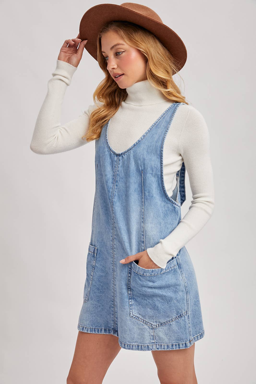 Denim Washed Overall Dress